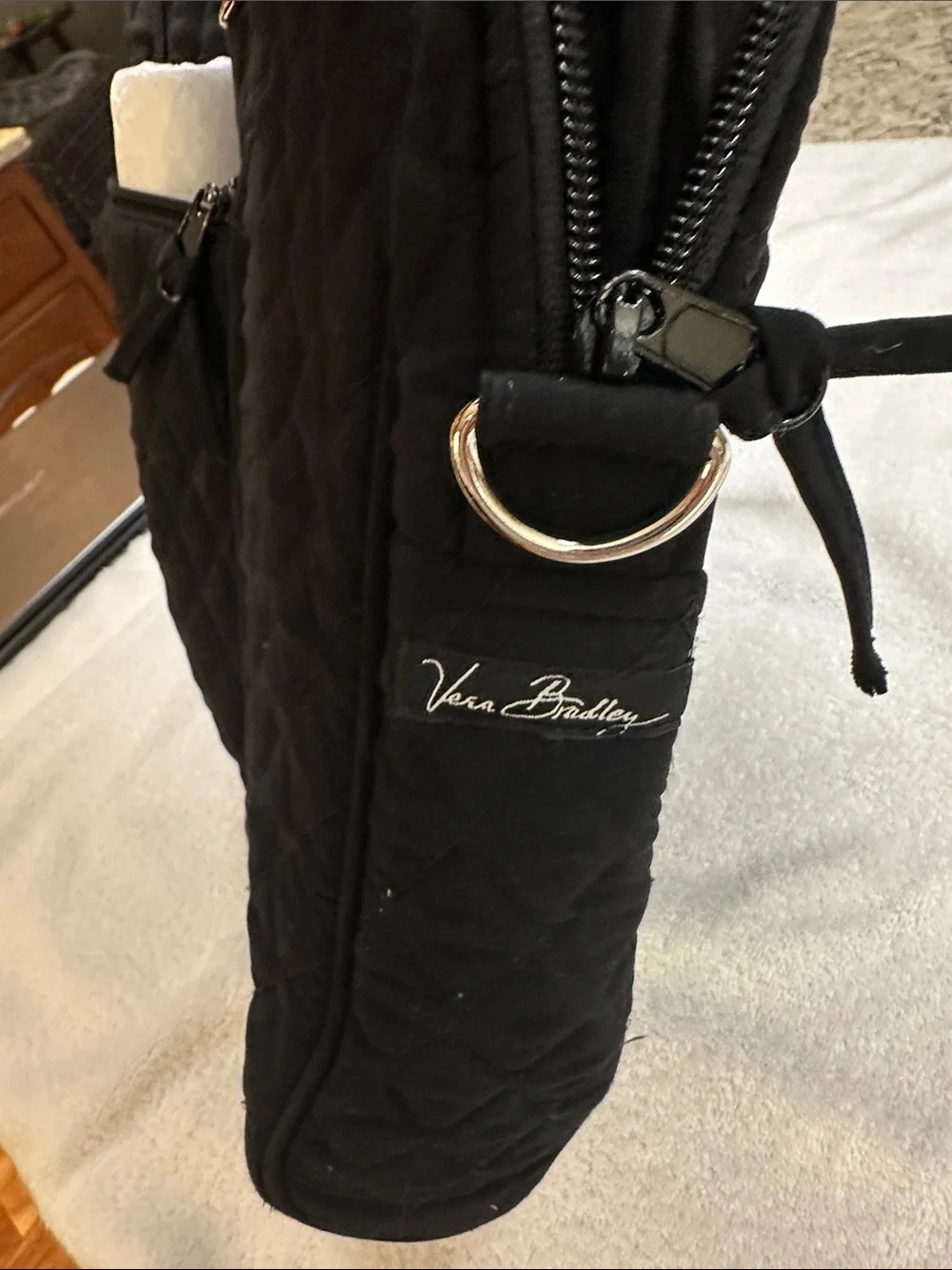 Ladies Vera Bradley Quilted Travel Briefcase - Black